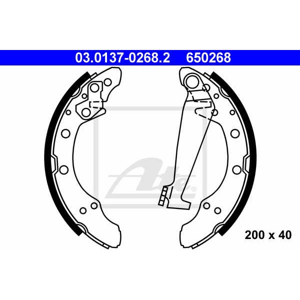 Слика на Комплет гуртни ATE 03.0137-0268.2 за Seat Ibiza 3 (6L) 1.2 12V - 70 коњи бензин