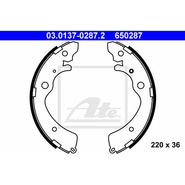 Слика на Комплет гуртни ATE 03.0137-0287.2 за Suzuki Jimny (FJ) 1.3 16V - 82 коњи бензин