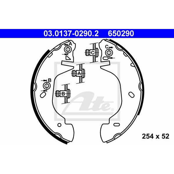 Слика на Комплет гуртни ATE 03.0137-0290.2 за Ford Transit VAN (E) 1991 2.5 TD (EAS, EAL) - 101 коњи дизел