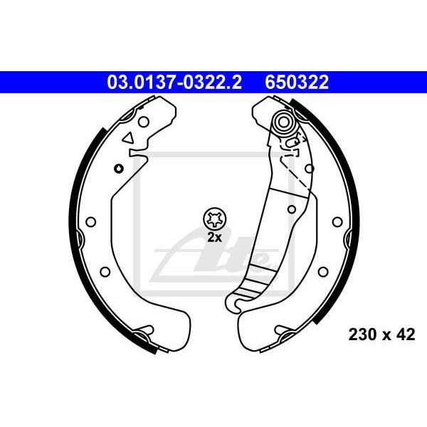 Слика на Комплет гуртни ATE 03.0137-0322.2 за Opel Astra J 2.0 BiTurbo CDTI - 194 коњи дизел