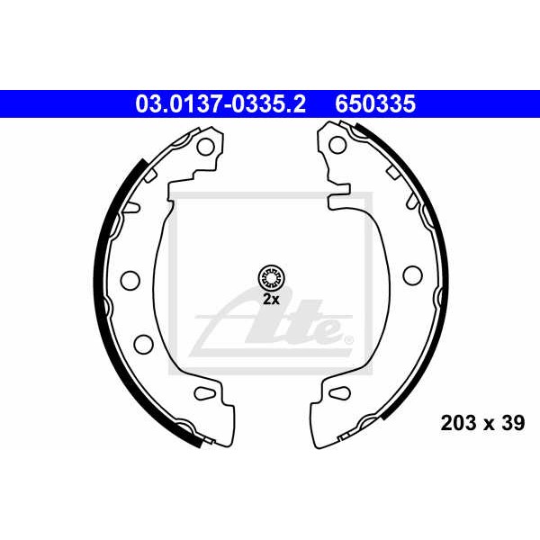 Слика на Комплет гуртни ATE 03.0137-0335.2 за Renault Megane 1 (BA0-1) 1.6 e (BA0F, BA0S) - 90 коњи бензин