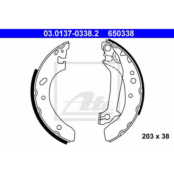 Слика на Комплет гуртни ATE 03.0137-0338.2 за Ford Escort \'95 BOX (AVL) 1.8 D - 60 коњи дизел