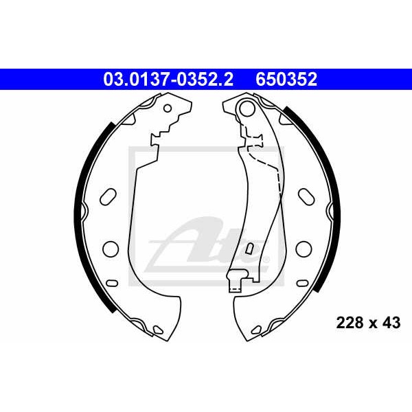 Слика на Комплет гуртни ATE 03.0137-0352.2 за Fiat Multipla 186 1.6 16V Bipower (186AXC1A) - 103 коњи Бензин/Метан (CNG)