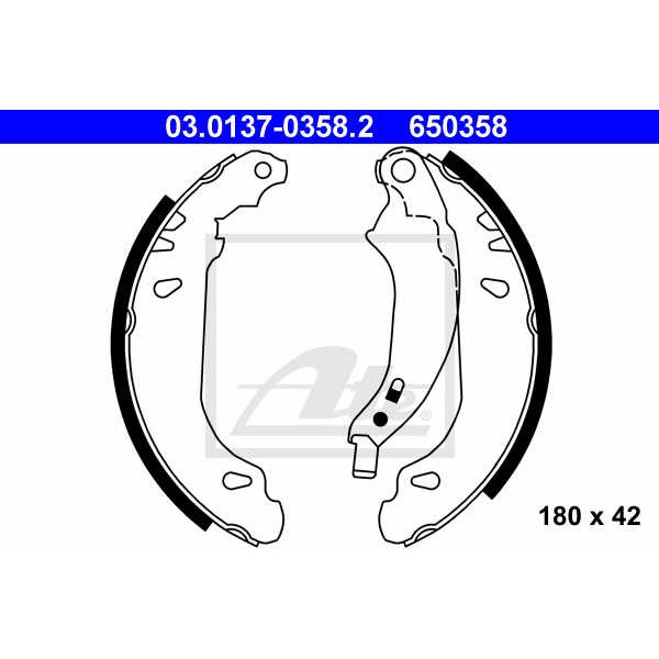 Слика на Комплет гуртни ATE 03.0137-0358.2 за Renault Clio 2 1.2 16V (BB05, BB0W, BB11, BB27, BB2T, BB2U, BB2V, CB05...) - 75 коњи бензин