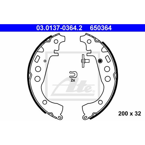 Слика на Комплет гуртни ATE 03.0137-0364.2 за Toyota Corolla Sedan (E15) 1.6 VVT-i - 110 коњи бензин