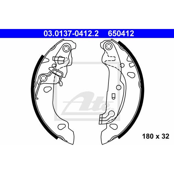 Слика на Комплет гуртни ATE 03.0137-0412.2 за Ford Ka (rb) 1.3 i - 60 коњи бензин