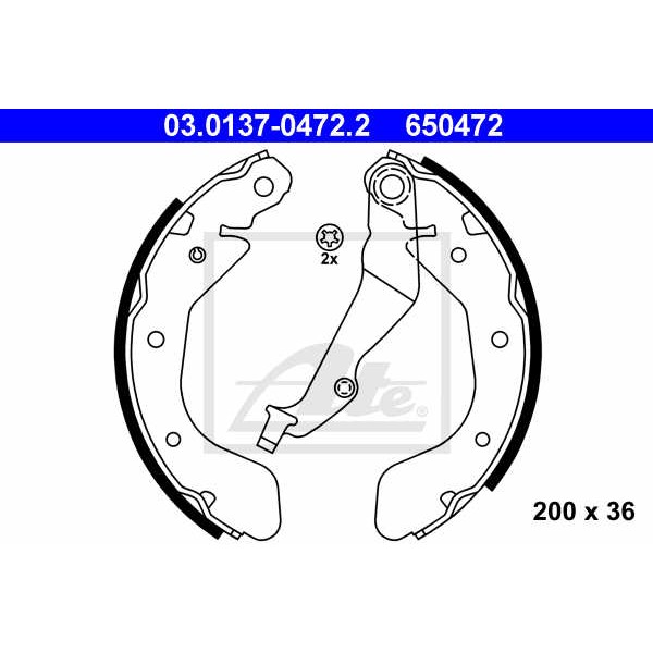 Слика на Комплет гуртни ATE 03.0137-0472.2 за CHEVROLET KALOS Hatchback 1.4 16V - 94 коњи бензин