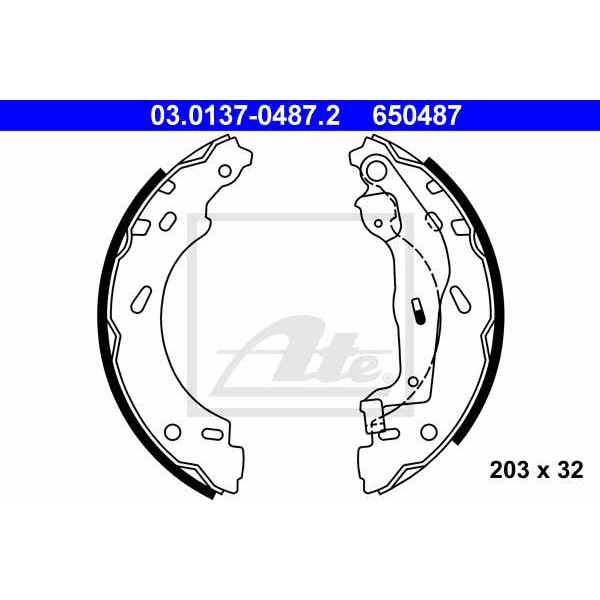 Слика на Комплет гуртни ATE 03.0137-0487.2 за Smart Fortwo cabrio (451) electric drive (451.490, 451.491) - 27 коњи електро