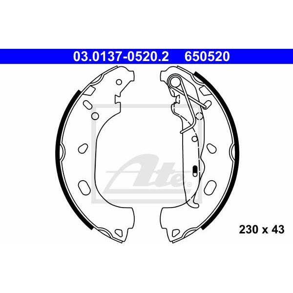 Слика на комплет гуртни ATE 03.0137-0520.2 за Opel Astra GTC 1.4 - 101 коњи бензин