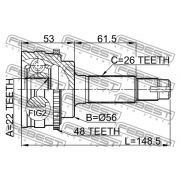 Слика 2 $на Комплет зглоб на погонско вратило FEBEST 0110-036A48