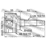 Слика 2 $на Комплет зглоб на погонско вратило FEBEST 0110-037A48