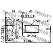 Слика 2 на Комплет зглоб на погонско вратило FEBEST 0110-072A48