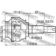 Слика 2 $на Комплет зглоб на погонско вратило FEBEST 0110-GRX133R