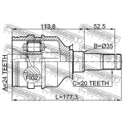 Слика 2 на Комплет зглоб на погонско вратило FEBEST 0111-220LH