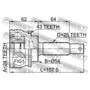 Слика 2 на Комплет зглоб на погонско вратило FEBEST 0410-033A43