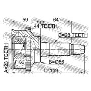 Слика 2 $на Комплет зглоб на погонско вратило FEBEST 0510-018A44