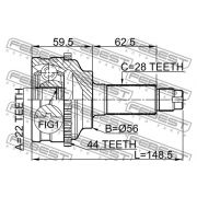 Слика 2 на Комплет зглоб на погонско вратило FEBEST 0510-038A44