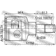 Слика 2 на Комплет зглоб на погонско вратило FEBEST 0711-RM415LH