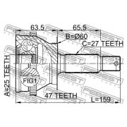 Слика 2 $на Комплет зглоб на погонско вратило FEBEST 1210-011A47