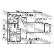 Слика 2 на Комплет зглоб на погонско вратило FEBEST 1910-E60A48