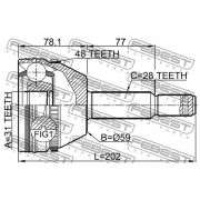 Слика 2 $на Комплет зглоб на погонско вратило FEBEST 2110-TRD9A48