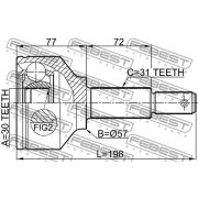 Слика 2 на Комплет зглоб на погонско вратило FEBEST 2110-TTF330