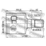 Слика 2 $на Комплет зглоб на погонско вратило FEBEST 2111-CA223LH