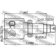 Слика 2 на Комплет зглоб на погонско вратило FEBEST 2111-CA223RH