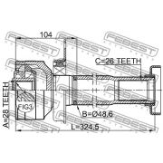 Слика 2 на Комплет зглоб на погонско вратило FEBEST 2311-T5DRH