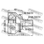 Слика 2 на Комплет зглоб на погонско вратило FEBEST 2710-V70A48