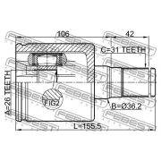 Слика 2 на Комплет зглоб на погонско вратило FEBEST 2711-S60IILH