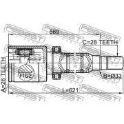 Слика 2 на Комплет зглоб на погонско вратило FEBEST 2711-S60IIRH