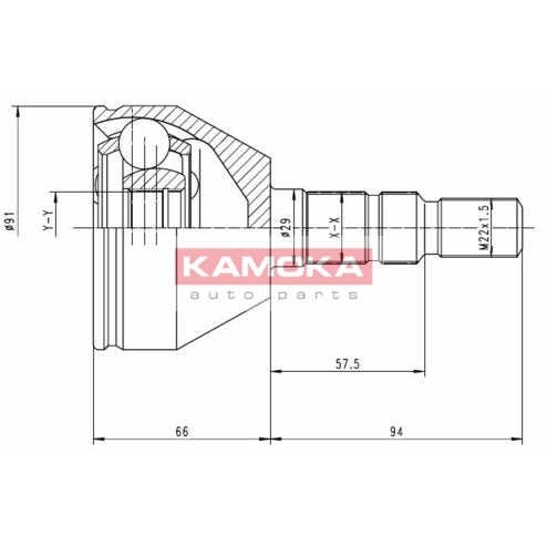 Слика на Комплет зглоб на погонско вратило KAMOKA  6037