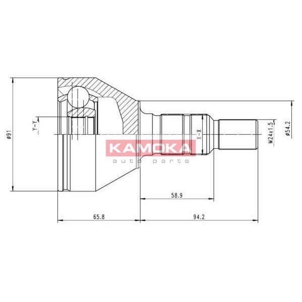 Слика на Комплет зглоб на погонско вратило KAMOKA  6039 за Opel Insignia Sports Tourer 1.6 Turbo - 180 коњи бензин