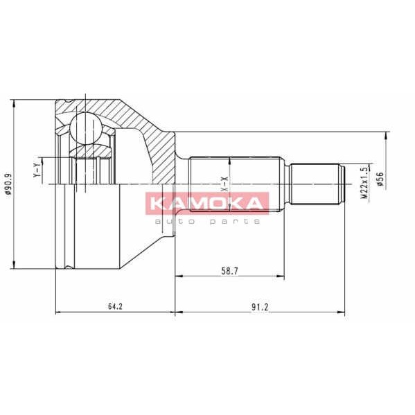 Слика на Комплет зглоб на погонско вратило KAMOKA  6040 за Ford Mondeo 3 (B5Y) ST220 - 226 коњи бензин