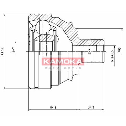 Слика на Комплет зглоб на погонско вратило KAMOKA  6426 за VW Transporter T4 Bus 1.9 D - 60 коњи дизел