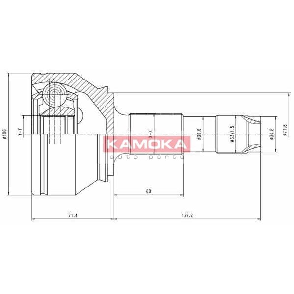 Слика на Комплет зглоб на погонско вратило KAMOKA  6501 за Citroen Relay Platform BUS 2.2 HDi 120 - 120 коњи дизел