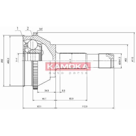 Слика на Комплет зглоб на погонско вратило KAMOKA  6506 за Citroen Jumper BUS 230P 2.0  4x4 - 109 коњи бензин