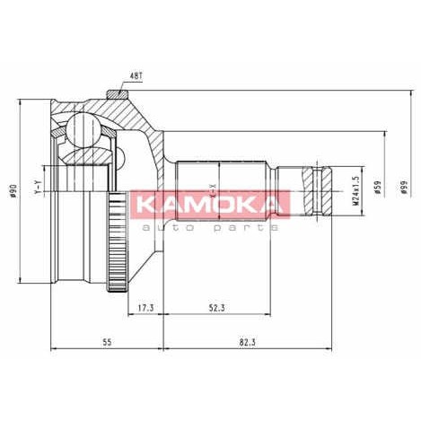 Слика на Комплет зглоб на погонско вратило KAMOKA  6574 за Citroen Jumpy BOX BS,BT,BY,BZ 1.9 D 70 - 69 коњи дизел