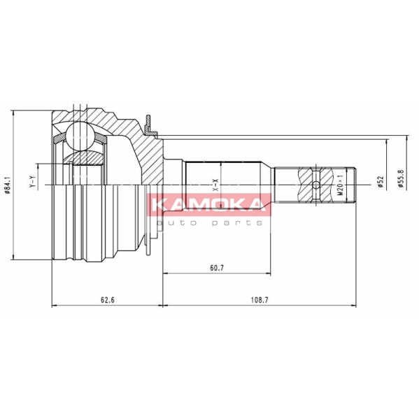 Слика на Комплет зглоб на погонско вратило KAMOKA  6610 за Daewoo Espero Sedan KLEJ 2.0 - 101 коњи бензин