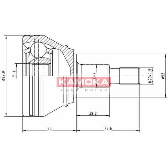 Слика на Комплет зглоб на погонско вратило KAMOKA  6681 за VW Jetta 4 (1J2) 1.9 TDI - 150 коњи дизел