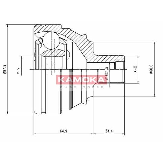 Слика на Комплет зглоб на погонско вратило KAMOKA  6738 за VW Transporter T4 Bus 1.9 D - 60 коњи дизел