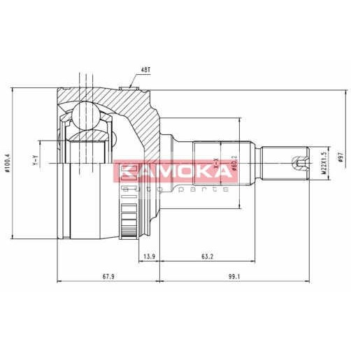 Слика на Комплет зглоб на погонско вратило KAMOKA  7046 за Mercedes Vito BUS (638) 112 CDI 2.2 (638.194) - 122 коњи дизел