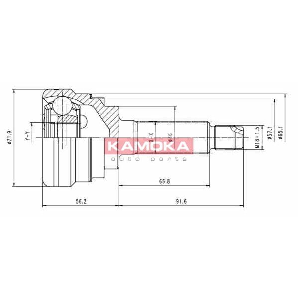 Слика на Комплет зглоб на погонско вратило KAMOKA  7052