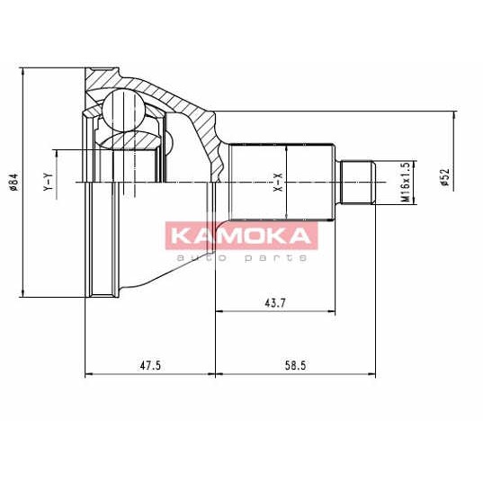 Слика на Комплет зглоб на погонско вратило KAMOKA  7084