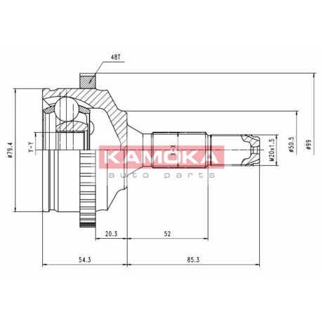 Слика на Комплет зглоб на погонско вратило KAMOKA  7146