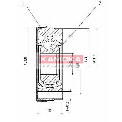 Слика на Комплет зглоб на погонско вратило KAMOKA  8010 за VW Golf 3 Variant (1H5) 1.4 - 60 коњи бензин