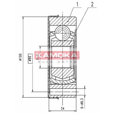 Слика на Комплет зглоб на погонско вратило KAMOKA  8096 за Seat Toledo (1L) 2.0 i 16V - 150 коњи бензин