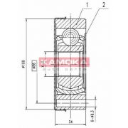 Слика 1 на Комплет зглоб на погонско вратило KAMOKA  8096