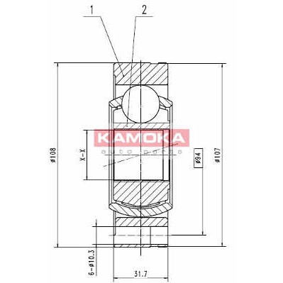 Слика на Комплет зглоб на погонско вратило KAMOKA  8738